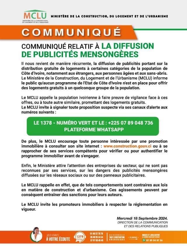 Diffusion de publicités mensongères : Le MCLU invite la population à la vigilance 2 PUB