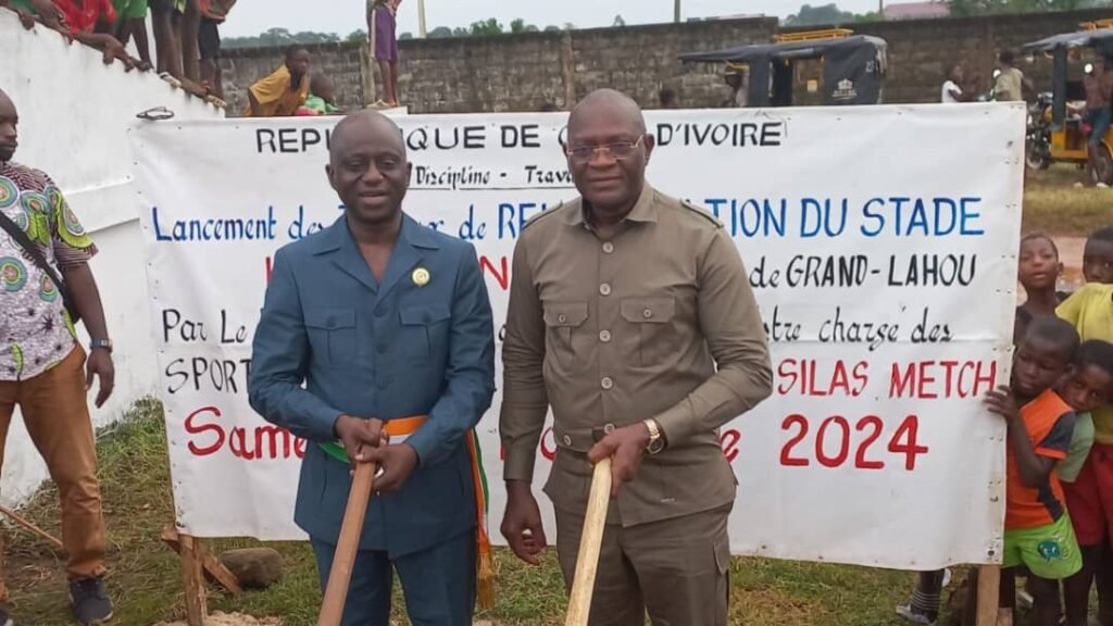 Infrastructures sportives régionales : Le ministre Adjé Silas METCH lance les travaux de réhabilitation du stade Henri Konan Bédié de Grand-Lahou 2 photo sport 1