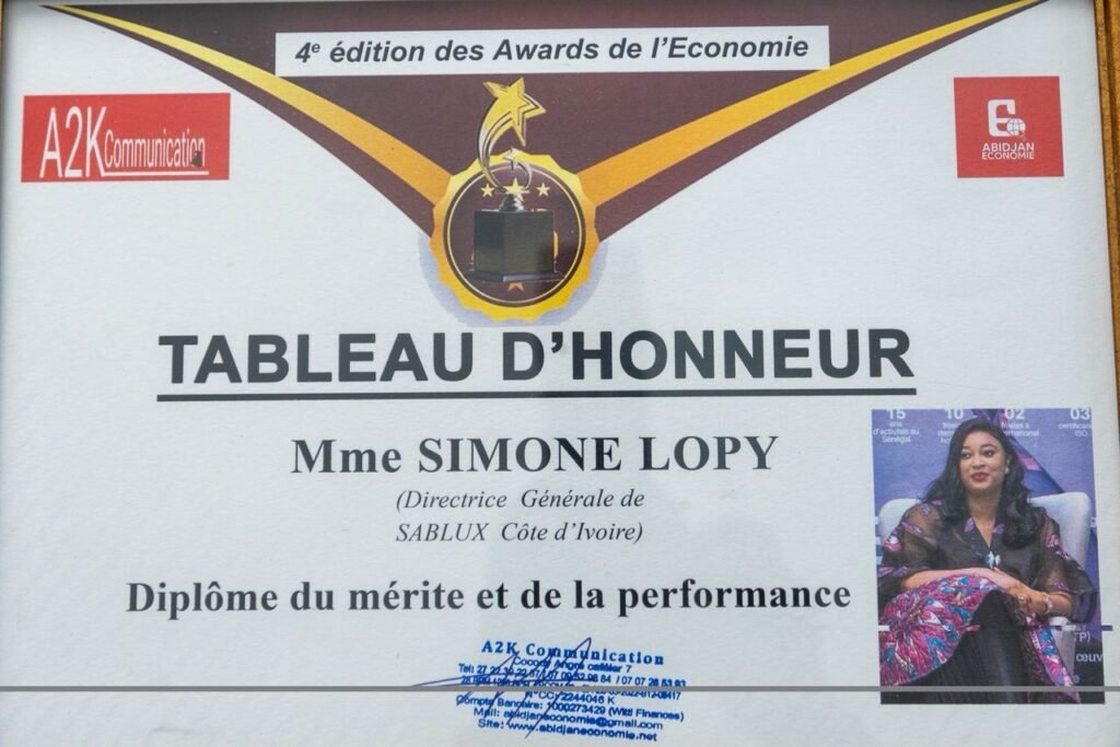 Awards de l’Économie 2025 : Sablux Côte d'Ivoire distinguée pour son leadership et son impact en Côte d’Ivoire 4 photo sablux 7