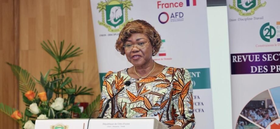 Primature : Nialé Kaba lance la revue sectorielle 2025 du C2D 1 photo Niale Kaba au pupitre