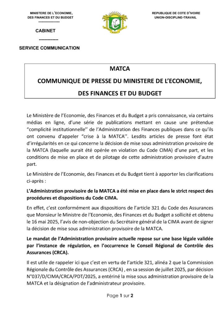 communique Matca